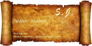 Spáth József névjegykártya